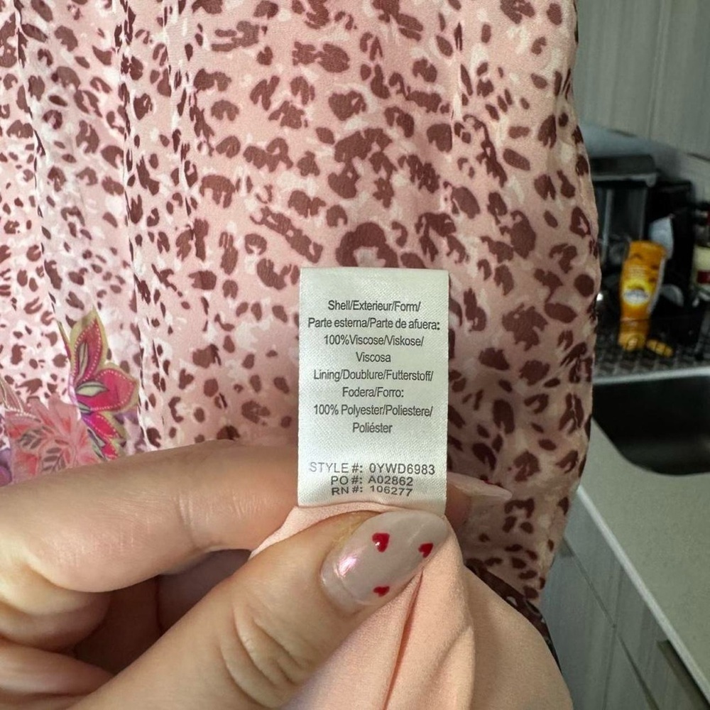 Hale Bob Leopard & Floral Print Smocked Waist Mini Dress XS - Picture 3 of 8
